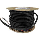 12 Strand Indoor/Outdoor Plenum Rated Interlocking Armored Multimode 10/40/100 GIG OM4 50/125 Custom Pre-Terminated Fiber Optic Cable Assembly - Made in the USA by QuickTreX®
