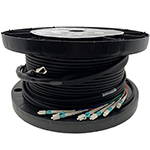 6 Strand Outdoor (OSP) Direct Burial Rated Ultra Thin Micro Armored Multimode 10/40/100 GIG OM4 50/125 Custom Pre-Terminated Fiber Optic Cable Assembly with Corning® Glass - Made in the USA by QuickTreX®