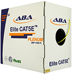 Cat 5E 350 UTP, Plenum rated (CMP), Solid Cond. Cable - 1000 Ft by ABA Elite 