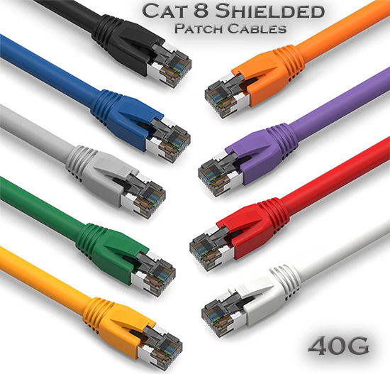 4Ft Cat.8 S/FTP Ethernet Network Cable Purple 26AWG