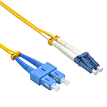 Stock 1 meter LC UPC to SC UPC Singlemode Duplex Fiber Optic Patch Cable