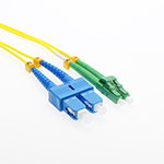 Stock 1 meter LC APC to SC UPC Singlemode Duplex Fiber Optic Patch Cable