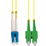 Stock 1 meter LC UPC to SC APC Singlemode Duplex Fiber Optic Patch Cable