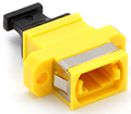 MPO Singlemode (Key UP - Key Down) Fiber Optic Coupler with Flange - Yellow