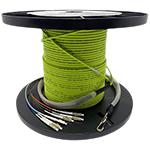 4 Strand Indoor/Outdoor Plenum Rated Multimode 10/40/100/400 GIG OM5 50/125 Custom Pre-Terminated Fiber Optic Cable Assembly - Made in the USA by QuickTreX®