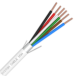 Premium 22/6 AWG Shielded Plenum Rated Indoor/Outdoor Security Camera, Control, Sound, and Alarm Cable - WHITE 1000FT - Reel in Box -Stranded Copper Conductors, CMP, CL3P, FPLP, FT6 by Syston