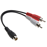 6 Inch RCA Female to RCA Male x 2 Cable