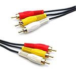 6 FT RCA Male to Male x 3 Audio / Video Cable with Gold Plated Connectors