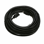 50 Ft Black Heavy Duty Power Extension Cord with 12/3 AWG Conductors (AC125V/ 15A / 1875W) - Outdoor rated - Flame retardant
