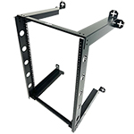 QuickTreX&reg; Open Frame Wall Mount 16U Network Rack - 19 Inch Wide and 18 Inch Depth - 10-32 Tapped and M6 Cage Nut Rails