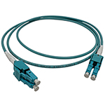 Stock 1 meter LC Uniboot to LC Uniboot Armored Multimode 10/40/100 GIG OM4 50/125 Duplex Plenum Rated OFCP Fiber Optic Patch Cable by QuickTreX®