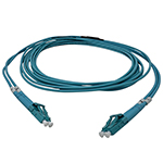 Stock 10 meter LC to LC Armored Multimode 10/40/100 GIG OM4 50/125 Duplex Plenum Rated OFCP Fiber Optic Patch Cable by QuickTreX®