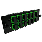 12 Fiber SC APC Singlemode 9/125 Ultra High Density (UHD) Fiber Optic Adapter Panel by QuickTreX®