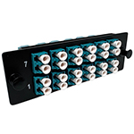 24 Fiber LC Multimode 50/125 OM3/4 Ultra High Density (UHD) Fiber Optic Adapter Panel by QuickTreX®