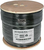 QuickTreX RG6 Dual Shielded Outdoor Direct Burial CCS Coaxial Cable - Black 1000FT