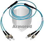 FC to FC Stainless Steel Armored Fiber Optic Patch Cable (Plenum Rated) 50/125 OM3 - 10 GIG Multimode - USA CustomLine by QuickTreX®