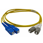 FC to SC Plenum Rated Singemode 9/125 Premium Custom Duplex Fiber Optic Patch Cable with Corning® Glass - Made USA by QuickTreX®