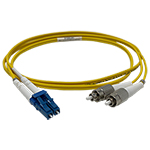 LC to FC Plenum Rated Singemode 9/125 Premium Custom Duplex Fiber Optic Patch Cable with Corning® Glass - Made USA by QuickTreX®
