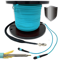 Custom Indoor Armored MTP® OM3 10-Gig Fiber Trunk Cables