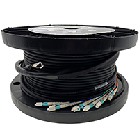 OM3 50/125  Multimode Ultra Thin  Indoor/Outdoor Armored Pre-Terminated Fiber Optic Assemblies