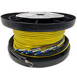 18 Strand Indoor Plenum Rated Ultra Thin Micro Armored Singlemode Custom Pre-Terminated Fiber Optic Cable Assembly with Corning® Glass - Made in the USA by QuickTreX®