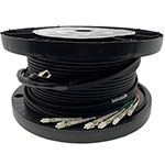 2 Strand Outdoor (OSP) Direct Burial Rated Ultra Thin Micro Armored Multimode OM1 62.5/125 Custom Pre-Terminated Fiber Optic Cable Assembly with Corning® Glass - Made in the USA by QuickTreX®
