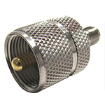 SMA Female-UHF Male Adapter by QuickTreX - Nickel Body Plating, Gold Contact Plating, Teflon Dielectric