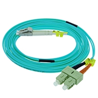 Stock LC to SC 50/125 OM3, 10 GIG Multimode Duplex Patch Cables