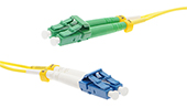 Stock 2 meter LC UPC to LC APC Singlemode Duplex Patch Cable