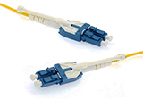 Stock 5 meter LC UPC Uniboot to LC UPC Uniboot Push-Pull Tab Singlemode Duplex Patch Cable