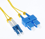 Stock 2 meter LC UPC to SC UPC Ultra Thin with Mini Boot Singlemode Duplex Patch Cable