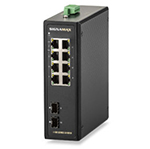 8 Port Gigabit PoE+ Unmanaged Rugged Industrial (Extreme Temp) Network Switch with 2 Gigabit SFP Ports - I100 Series by Signamax