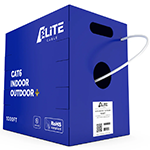 Cat 6 Unshielded (U/UTP) Solid 23AWG 400MHz Outdoor CMP LSFRPVC Bulk Cable 1000 Ft White by Elite