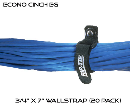 Bulk Hook and Loop Cable Tie - 20 Foot Roll x 1/2 Inch - Blue