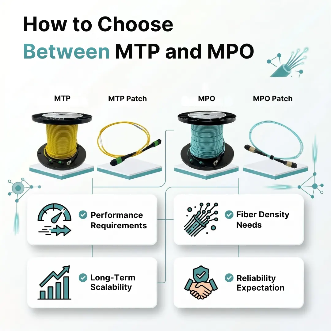 Choose between MTP and MPO