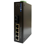 5 Port Unmanaged Industrial DIN Rail Fast Ethernet Network Switch with 4 x 10/100M TX + 1 x 100FX SM 30Km SC by Unicom