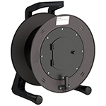 Schill GT 450 Professional Cable Reel w/ 2 Hinge Latching Door, Feed-Through Hole, Grommet, and Clamp in Core for Unconnectorized Cable Entry / Strain Relief and Second 60mm Hole for Larger Preconnectorized Cable Assemblies