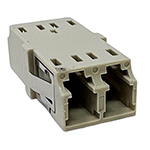 LC Duplex Multimode OM1 - 6.5/125 Fiber Optic Coupler without Flange - Beige