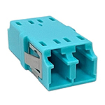 LC Duplex Multimode OM3 / OM4 - 50/125 Fiber Optic Coupler without Flange - Aqua