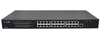 24 Port Gigabit L2 Managed Network Switch with PoE Injector and 4 x Gigabit SFP Ports - by Unicom