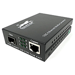 QuickTreX&reg; 10 Gigabit SFP+ LC to RJ45 Fiber Optic to Ethernet Media Converter - Singlemode or Multimode Compatible