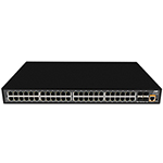 QuickTreX&reg; 52 Port Layer 2+ Managed Ethernet Switch with 10 Gigabit Uplink - 48 x 10/100/100Mbs RJ45+ and 4 x 10 Gigabit SFP+ Ports  - RoHS Compliant