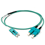 Custom Armored Indoor Plenum Rated Multimode 10-GIG OM3 50/125 Premium Duplex Fiber Optic Patch Cable with Corning® Glass - Made in the USA by QuickTreX®