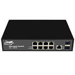 QuickTreX&reg; 8 Port Full Gigabit w/ 2 x SFP 10/100/100Mbs L2+ Managed Ethernet Network Switch - RoHS Compliant