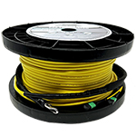 72 Fiber MTP (6 x 12) Indoor Plenum Rated Ultra Thin Micro Armored Singlemode Custom Fiber Optic MTP APC Trunk Cable Assembly - Made in USA by QuickTreX® with Genuine US Conec® Connectors and Corning® Glass