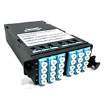 MPO 24 Fiber (2 X 12 MPO Male) to 24 LC (12 Duplex Adapters)  Multimode OM4 Super High Density (SHD) Cassette by QuickTreX