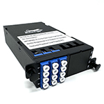 MPO 12 Fiber (1 X 12 MPO Male) to 12 LC (6 Duplex Adapters)  Singlemode Super High Density (SHD) Cassette by QuickTreX®
