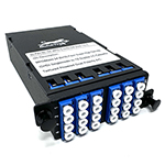 MPO 24 Fiber (2 X 12 MPO Male) to 24 LC (12 Duplex Adapters)  Singlemode Super High Density (SHD) Cassette by QuickTreX®