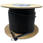 2 Fiber IP68 Rated Corning ALTOS Outdoor (OSP) Armored Direct Burial Rated Singlemode Preconnectorized Fiber Optic Cable Assembly with Weatherproof Senko Connectors - Made in USA by QuickTreX®