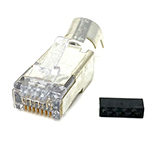 QuickTreX Premium Category 6A 10GIG Shielded RJ45 Modular Plugs with Loadbar - Bag of 50 - Made in the USA - RoHS and TAA Compliant 